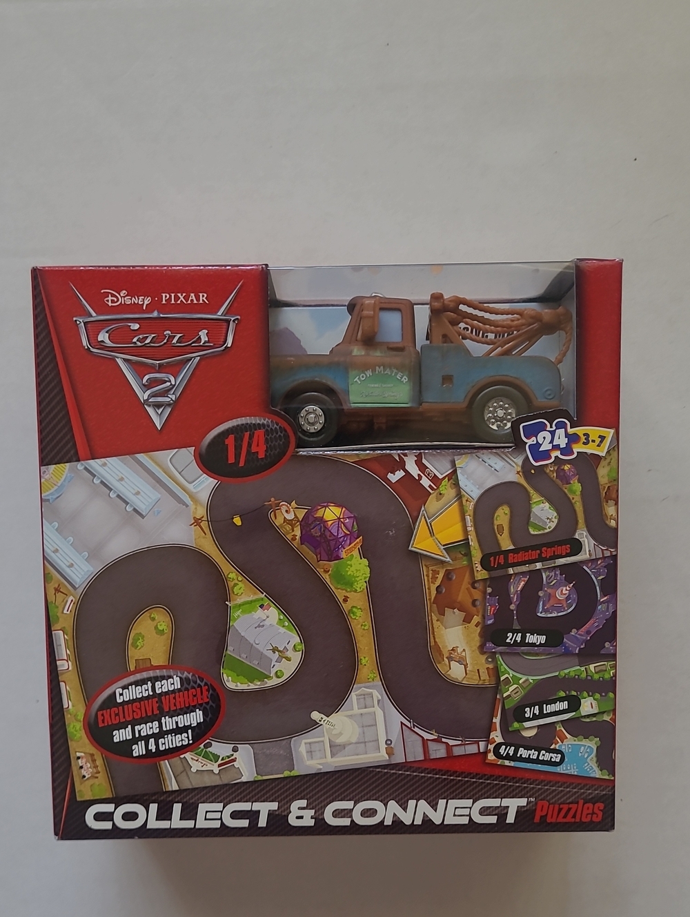Disney Pixar Cars 2 Collect & Connect Puzzle 1/4 Radiator Springs 24 Pcs & Mater